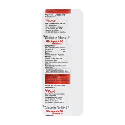 Gliclapack 80mg Tablet 10'S - Diabetes-Ant