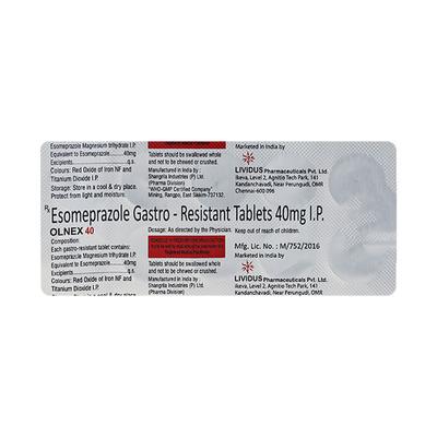 OLNEX 40 Tablet 10's - Ulcer/Reflux/Flatulence-Aaa