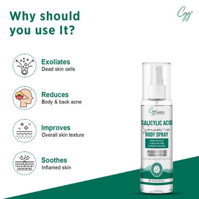 CGG Cosmetics Salicylic Acid Serum - In Body Spray For Backne, Buttne Skin 100 ml - Creams/Oils/Lotions