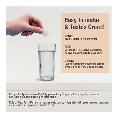 Fast&Up Magnesio Magnesium & Zinc Effervescent Tablets - Lime & Lemon Flavour (Pack of 3 x 20's) - Calcium And Minerals