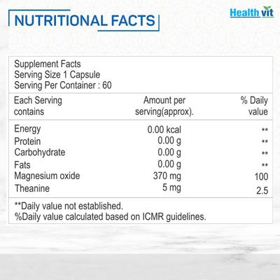 HealthVit Magnesium Oxide 400 mg Capsule 60's - Calcium And Minerals