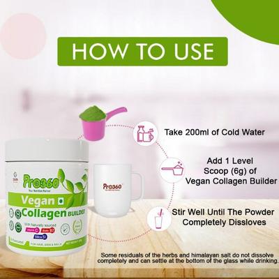 Pro360 100% Plant Based Vegan Collagen Builder - Unflavored 250 gm - Amino Acids