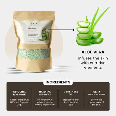 Rica Hard Wax Beads - Aloe Vera 150 gm - Shaving & Hair Removal