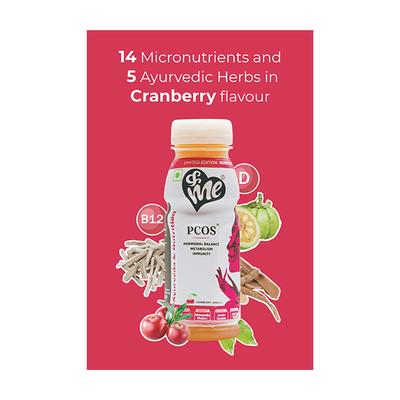 &Me Ayurveda & Nutrition Drink for PCOS - Cranberry & Vanilla (Pack of 30 x 200 ml) - Ayurvedic Juices