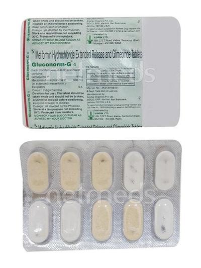 Gluconorm G 4mg Tablet 10'S - Diabetes-Ant