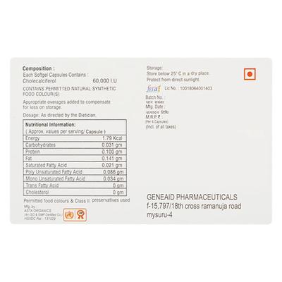 D3 AID 60k Capsule 4's - Supplements-Vit