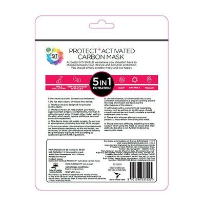 Dettol Siti Shield Air-Pollution Mask - Carbon Activated 1's - Face Masks
