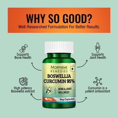 Morpheme Remedies Boswellia Curcumin 95% 500mg Veg Capsule 60's - Herbal Dietary Supplement