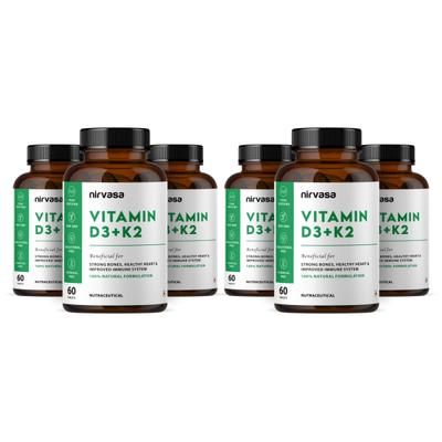 Nirvasa Vitamin D3 + K2 Tablet (Pack of 6 x 60's) 1's - Multi-Vitamins