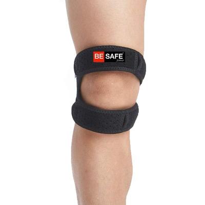 Be Safe Forever Knee Strap Band - Black (Pack of 2) - Knee/Leg Supports