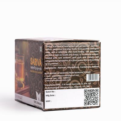 S N Pandit Sariva Tea Bags - Saffron 25's - Speciality Medicines