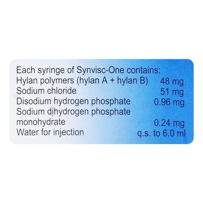 SYNVISC ONE (HYLAN GF 20) Injection(Pfs) 6ml - Arthritis-Oth