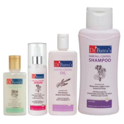 Dr Batra's Kit (Hair Fall Control Shampoo 500 ml + Conditioner 100 ml + Hair Fall control Oil 200 ml + Hair Fall Control Serum 125 ml) 1's - Hair Treatment