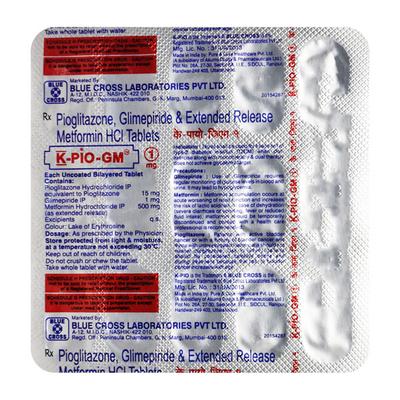 K Pio GM 1/500/15mg Tablet 10'S - Diabetes-Ant