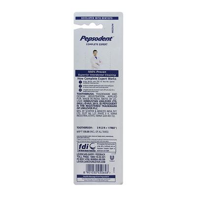 Pepsodent Complete Expert Toothbrush - Medium (Buy 2 Get 1 Free) - Toothbrushes