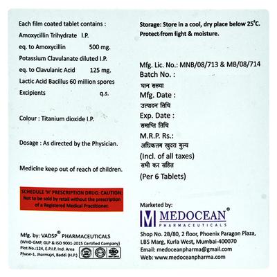 CLAVACEN 625 LB Tablet 6's - Bacterial Infections-Pen