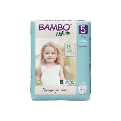 Bambo Nature Tape Diapers with Wetness Indicator - XL (5) 22's - Diapers & Wipes
