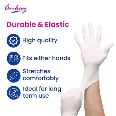 Amkay Latex Examination Gloves (L) 100's - Gloves - S