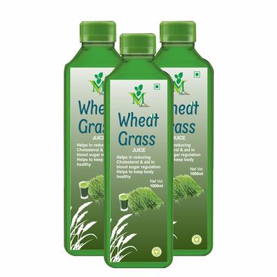 Mint Veda Wheat Grass Juice (Pack of 3 x 1000 ml) - Herbal Dietary Supplement