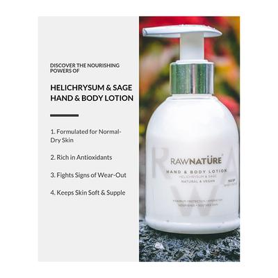 Raw Nature Hand & Body Lotion - Helichrysum & Sage 150 gm - Lotions & Creams