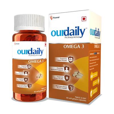 OurDaily Omega 3 Soft Gelatin Capsule 60's - Omega Fish Oil Fatty Acids