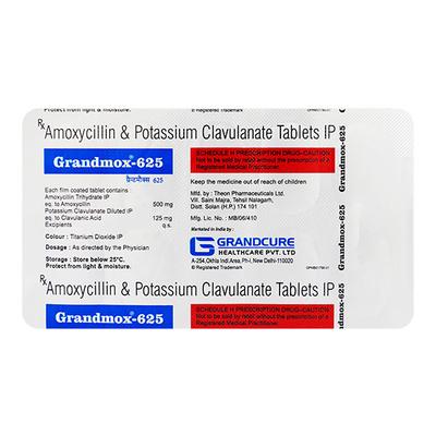 GRANDMOX 625 Tablet 10's - Bacterial Infections-Pen