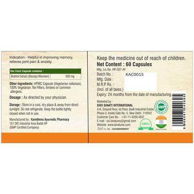 La nature's Brahmi 500 mg Capsule 60's - Speciality Medicines