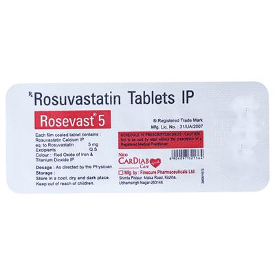 ROSEVAST 5mg Tablet 10's - High Cholesterol-Dys