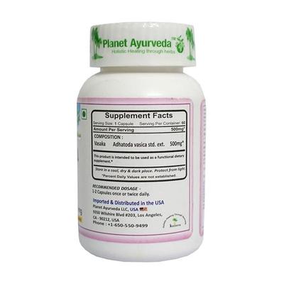 Planet Ayurveda Vasaka Capsules 60's - Speciality Medicines