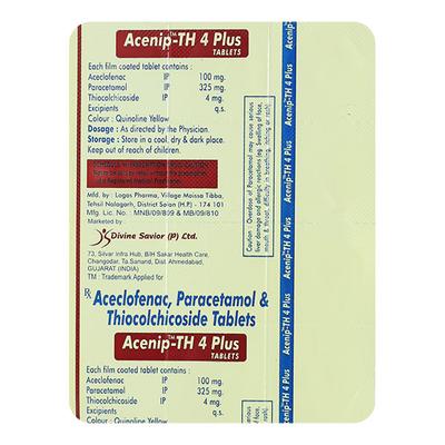 ACENIP TH 4mg Tablet 10's - Muscle Spasm-Mus
