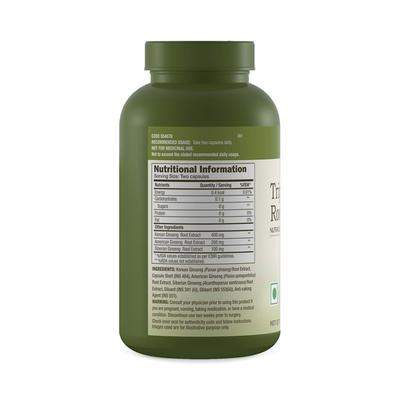 GNC Herbal Plus Triple Ginseng Root Veg Capsule 90's - Herbal Dietary Supplement