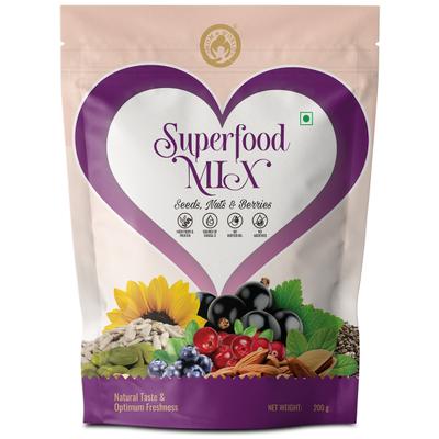 Mom & World Superfood Seeds Nuts & Berries Mix 200 gm - Nutritional Bars
