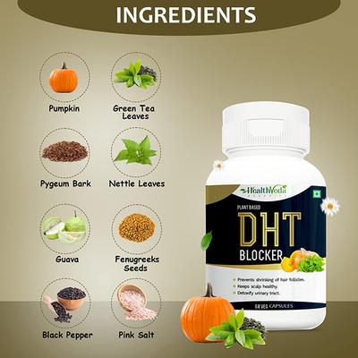 Health Veda Plant Based DHT Blocker Veg Capsule 60's - Herbal Dietary Supplement
