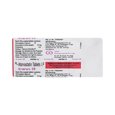 AVARUX 10 Tablet 10's - High Cholesterol-Dys
