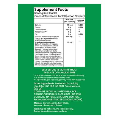 SuprFit Super Greens Effervescent Tablet - Lemon Flavour 20's - Multi-Vitamins