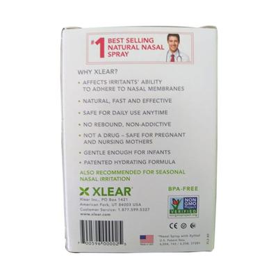 Xlear Natural Saline Nasal Spray for Sinus and Allergy Relief (Pack of 3 x 22 ml) - Nasal Decongestion