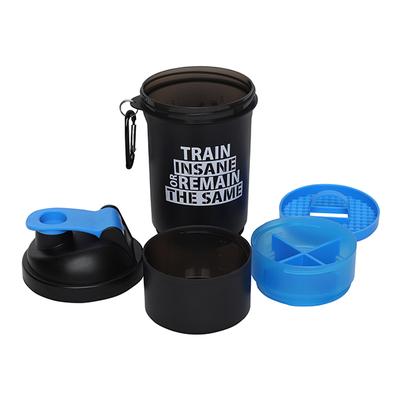 GHC 3-Compartment Shaker Bottle - Blue 600 ml - Workout Essentials