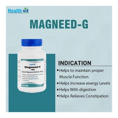 HealthVit Magnesium Glycinate 100 mg Capsule 60's - Calcium And Minerals