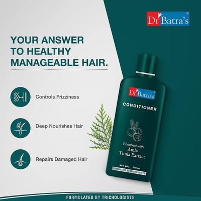 Dr Batra's PRO+ Intense Volume Shampoo 200 ml + Conditioner 200 ml + Hair Fall Control Serum 125 ml - Hair Treatment