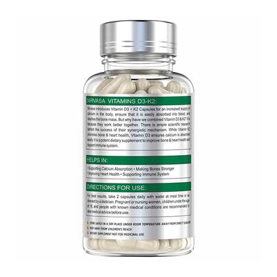 Nirvasa Vitamin D3 + K2 Capsule 60's - Multi-Vitamins