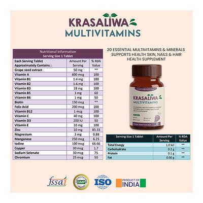 Krasaliwa Multivitamin+Zinc+D3 Tablet (Pack of 10 x 10's) - Multi-Vitamins