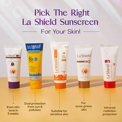 La Shield Lite SPF 30 & PA+++ Anti-Tanning Sunscreen Gel 30 gm - Face Sunscreen