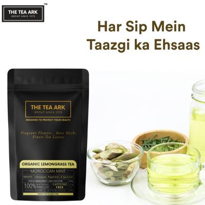 The Tea Ark Organic Lemongrass Tea Powder - Moroccan Mint 50 gm (Pouch) - Green/Herbal Teas
