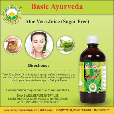 Basic Ayurveda Aloe Vera Juice (Sugar Free) 500 ml - Ayurvedic Juices
