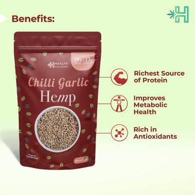 Health Horizons Chilli Garlic Roasted Hemp Seeds (Pack of 2 x 100 gm) 1's - Nutritional Bars