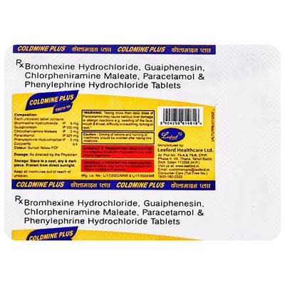 COLDMINE PLUS Tablet 10's - Cough And Cold-Cou