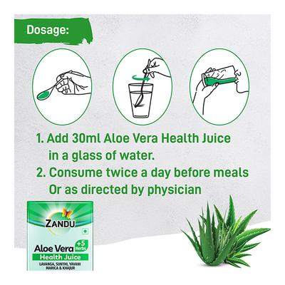 Zandu Aloe Vera + 5 Herbs Health Juice 500 ml - Ayurvedic Juices