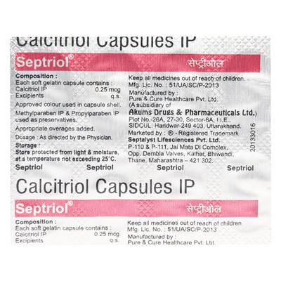 SEPTRIOL 0.25mcg Capsule 10's - Supplements-Vam