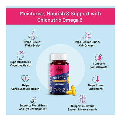 Chicnutrix Omega 3 Softgel Capsule - Chocolate Flavour 60's - Omega Fish Oil Fatty Acids