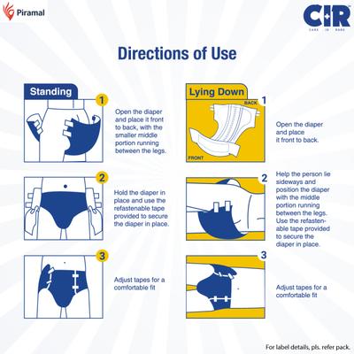 CIR Premium Adult Diapers - Tape (M) 10's - Adult Diapers & Pads